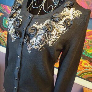 White House Black Market ~ Sz XSm ~ Embellished Cardigan ~ Excellent Condition